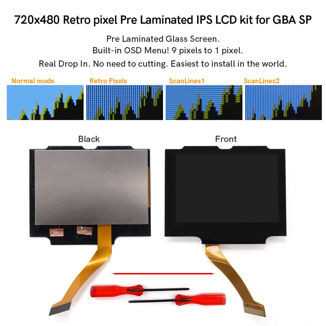GBA SP V5 720x480 Retro pixel  - Lcd Screen Arcade recensie en prijs